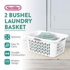 Sterilite Laundry Basket  2 Bushel Plastic Hamper With Handles  White  12 Pack