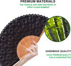 Chinese japanese Vintage Retro Style Bamboo Wood Silk Folding Hand Fan