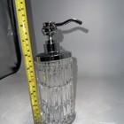 Clear Ribbed Glass Soap Lotion Dispenser Chrome Pump Bathroom Kitchen 8 5 Inch