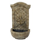 Rosette Leaf Polystone Outdoor Wall Fountain - Florentine Stone By Sunnydaze