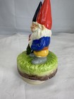 Vtg 1979 Unieboek  B v  Gorham Gnomes Couple Rotating Ceramic Music Box 7 25 