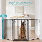 Up To 78 W 3 Panels Foldable Pawblems Free Standing Gate Door Tall Fence Indoor