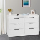 Wood Chest Of Drawer 6 Drawer Dresser For Bedroom Furniture Storage Tall Cabinet