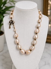 Miriam Haskell Statement Necklace Featuring Oversized Faux Baroque Pearls 
