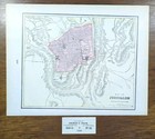 Vintage 1899 Jerusalem Map 14 x11  Old Antique Original City Of David Zion Gate