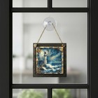 Wood Hanging Sign Nautical Lighthouse Storm Ocean Decor 4 8 Inch Small Wall Art