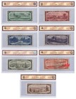 1954 Bank Of Canada 1  - 100  Devil Face Coyne towers Set - Bcs Graded -