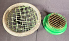 Vintage Flower Frog Two  2  Lot Wire Cage Dome 4  Pin Frog Kenzan Green Base 3 