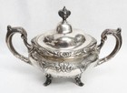 Reed   Barton Burgundy Sterling Silver Hand Wrought Chased Sugar Bowl With Lid