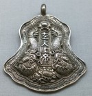 Antique Or Vintage Chinese Silver Pendant Xuan Tian Shang Di Deity Dragons