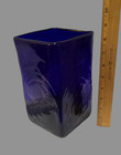 Vintage Mid-century Modern Eco-friendly Recycled Glass Cobalt Blue Vase 8  high