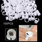 White Microblading Pigment Glue Rings Ink Holder For Permanent Makeup Supplies