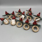 Juliska Red Sparkle Cardinal Napkin Ring Christmas Holiday Set Of 12