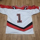 Vintage No Excuses White Sewn  17 New Jersey Bandits Minor League Ahl Jersey
