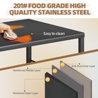 22in Outdoor Grill Table 3-tier Pizza Oven Stand Stainless Steel For Bbq Prep Us