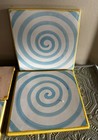 1 Mackenzie Childs Spencer Wallcourt Spiral Square Tile Trivet  Retired 6   