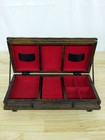Vtg Gothic Jewelry Box Dracula Casket Red Velvet Wizard Trinket Japan