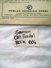German   Volkswagen  Car Rental Book   1960-1961 