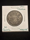 1941 Canada 50 Cents Canadian Silver Half Dollar    may158    50c Circulated