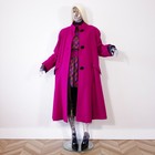 Vintage 1980s Fuchsia Cashmere Wool Maxi Swing Coat Uk 10-16 us 6-12