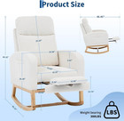 Teddy Fleece Nursery Rocking Chair upholstered Glider With 26  High Backrest  Pa
