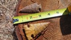 Two Flint Knapped Arrowheads  Oregon Jasper And Georgia Jasper Atlatl Points