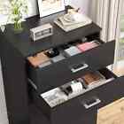 Black 5 Drawer Dresser Chest Drawers Wooden Clothes Storage Bedroom Furniture