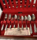 Wm A Rogers A1 Plus Oneida Ltd Silverplate Malibu Pattern 34 Piece With Wood Box
