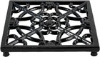 Decorative Square Cast Iron Trivet - 7x7 Inches  Rust-resistant  Easy To Clean