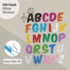130 Glitter Foam Alphabet Letter Stickers For Kids  Self Adhesive  A-z 13 Colors