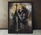 St  Joan Of Arc Fine Art Print  1  Abstract Warrior Woman Painting  Medieval Art