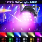 U king 135w Par Lights Rgbw 9led Stage Lighting Dj Disco Party Club Show Dmx