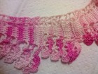 Vintage Pink Variegated Handmade Crochet Tatting Lace Trim  41 Inches