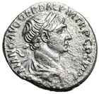 Trajan Ar Denarius  aquila Between Two Standards  Scarce