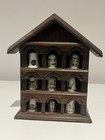 Vintage 1980 Fine Porcelain Fp Lot Of 9 Thimbles   Wood Display Case Rate