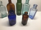 Antique 7 Piece Colorful Cork Top Bottle Lot 4 