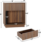 Fluted Nightstands Set Of 2  Modern Bedside Table With Storage Drawer And Open W