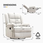 Swivel Rocking Recliner Chair For Adults  Overstuffed Manual Glider Rocker Recli