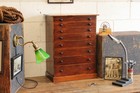 C1880s Victorian Antique Ephemera Flat File Collectors Cabinet Drawers Desktop