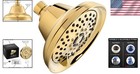 Elegant Polished Brass Shower Head - Rust-proof  High Pressure   Adjustable