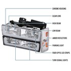 Upgraded Led Tube Headlight Bumper Corner Lights Chrome Pair 88-93 C k 1500-3500