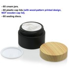 6 Pack 1oz  30ml  Black Frosted Cosmetic Glass Cream Jar Container W Plastic Lid
