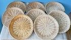 Vintage Rattan Wicker  Paper Plate Holders Set Of 8 Picnic Camping Bbq