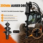 Mini Excavator Attachment Hydraulic Auger Drill 0 8ton-2ton 200mm Diameter Auger