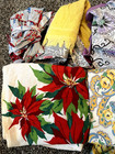 Vintage Lot Of 8 Full   Half Apron With Terry Hand Towel And Pockets Handmade