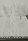 Set Of 4 Etched Glass Crystal Wine water Glasses Floral Design 6 1 2 