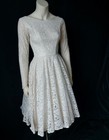 All Lace Vintage 1950s Full Circle Skirt Kneelength Party Dress Bridal Wedding