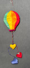Vtg Charisma Hot Air Balloon Rainbow Satin Heart Nursery Puffy Wall Hanging