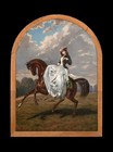Large 19th Century Amazon Lady Horse Riding Portrait Alfred De Dreux  1810-1860 
