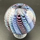 Contemporary Handmade Art Glass Marble 1 43  Blue Black Pink Multi Cane Swirl